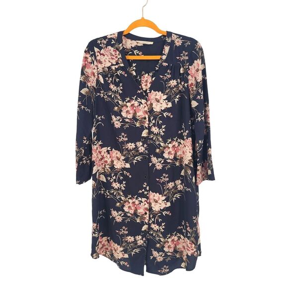 41 Hawthorn Roll Tab Sleeves Floral Print Shift Dress Large - Picture 11 of 11